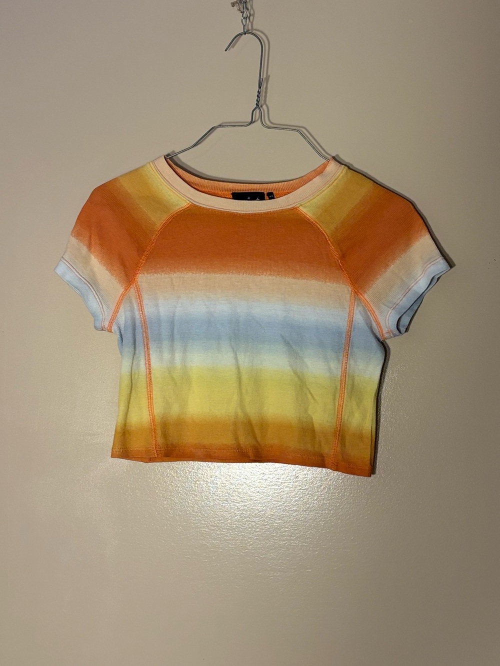 Urban Outfitters Orange and Peach Cropped Tee